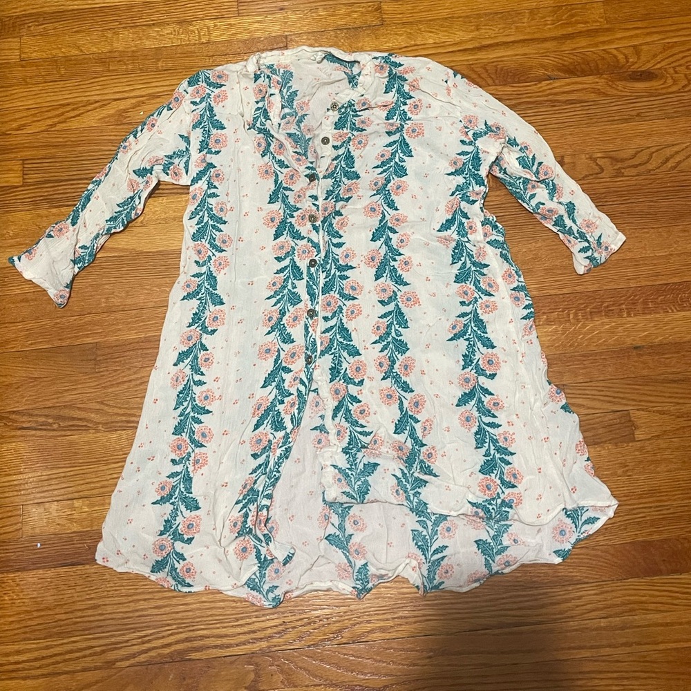 Women’s Long Sleeve Dress Button Up Floral